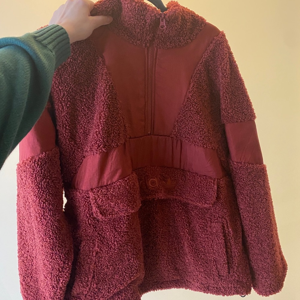 Red Sherpa Fleece Jacket